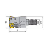 High-feed mills QCH - SDMT Kr: 15° QCH-20/25/30/32/35/40-SDMT06/09/12-M10-02/03/04/05 - Makotools Industrial Supply Tools for Metal Cutting